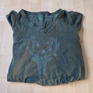 Life Is Good Classic Fit Reindeer "Radiate Good Vibes" Long Sleeve Size XL